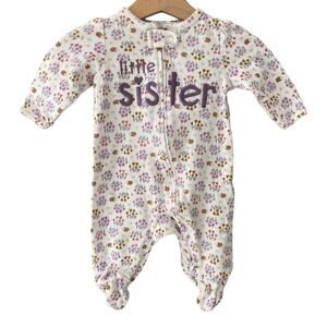 3/$10 Carter's Little Sister Floral & Hedgehog Sleep N Play One Piece - 0-3M